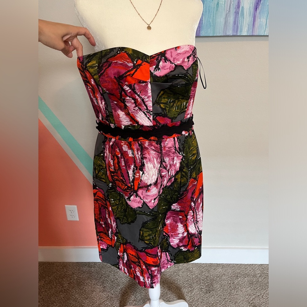 Trina Turk Strapless Floral Dress